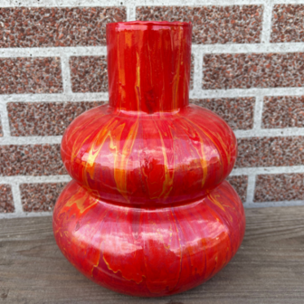Vaas &#039;Frost&#039; - Rood/oranje met goud 
