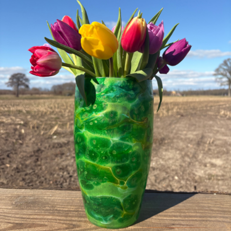 Epoxy boeketvaas groen 